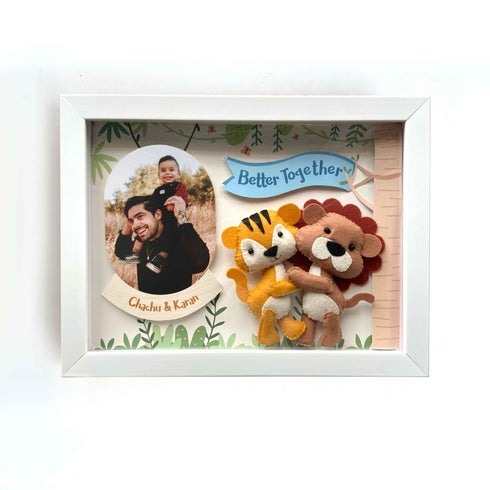 Better Together Siblings Shadow Box Frame - Jungle Animals